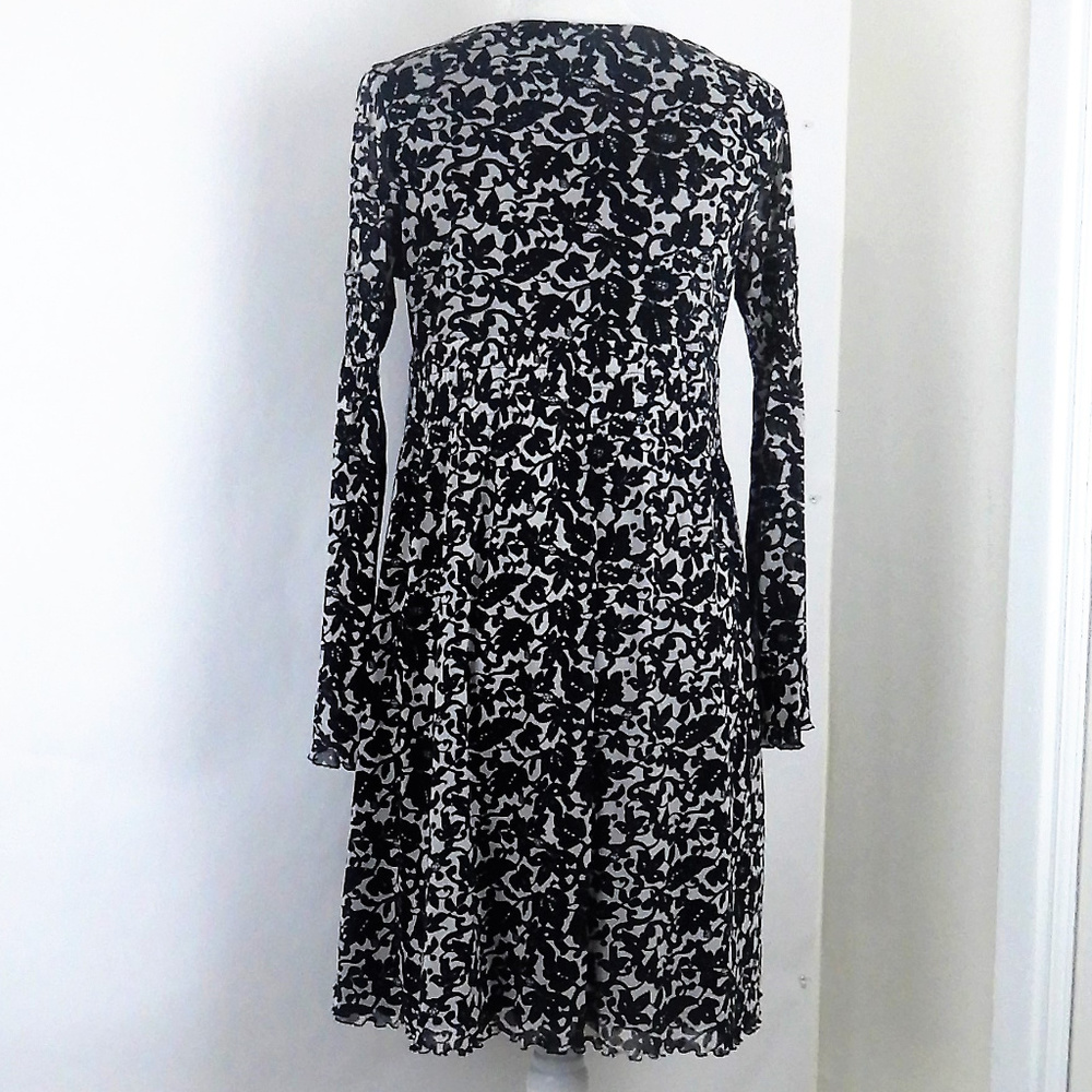 BCBGMAXAZRIA Transparent Long Sleeve Black Dress - Picture 2 of 8